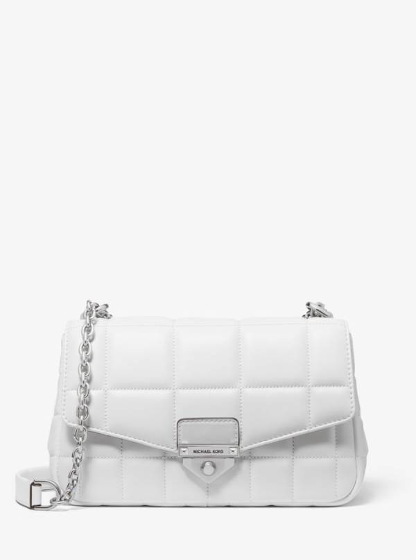 Damske Taška Cez Rameno Michael Kors SoHo Large Quilted Leather Biele - Kabelky Michael Kors Sleva | AGRYF-2370